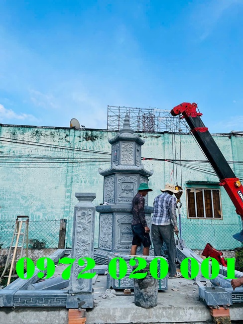 Nhật Ký Quá Trình Lắp Đặt Mộ Tháp Lưu Giữ Tro Cốt Cái Bè Tiền Giang 16 - Đá mỹ nghệ Hoa Lư lat dat cot chinh di vao khu lang mo thap da dep - Đá mỹ nghệ Hoa Lư
